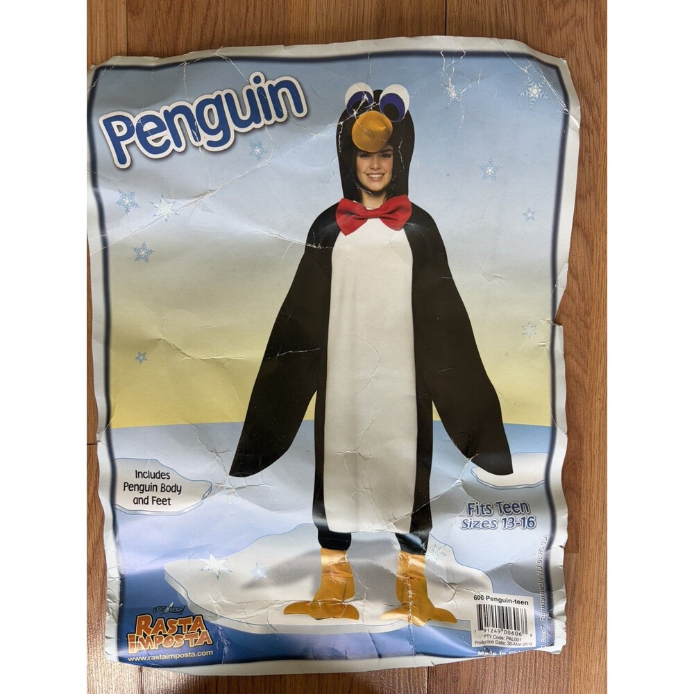 Unisex Penguin Costume - Rasta Imposta size S/M  fits teen 13-16